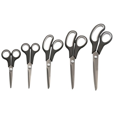 5 Pack Office Scissors Set All Purpose Scissors Stainless Steel Scissors Titanium Coating For Household Student