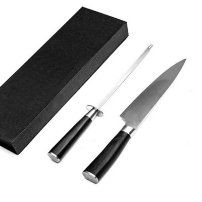 Professional 2 pieces set Stainless Steel 8 Inch Chef Knife With Sharpener