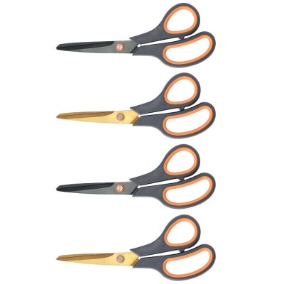 4 Pack Office Scissors Set Student Scissors Stainless Steel Shears Household Sewing Scissors For Cutting Paper Fabric